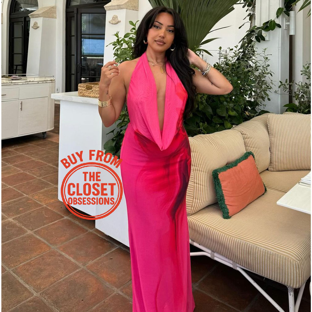 LAST ONE! ZARA Fuchsia Open Back Midi Dress NWT | Blogger Fave Halter Neck - Picture 12 of 16